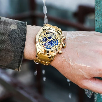 

Dropshipping Temeite Relogio Masculino Luxury Fashion Men Watch Top Brand Business Skeleton Quartz Watches Waterproof Male Clock