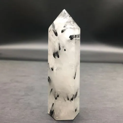 Натуральный черный турмалин rutilaed quartz point 1 шт.|Камни| |