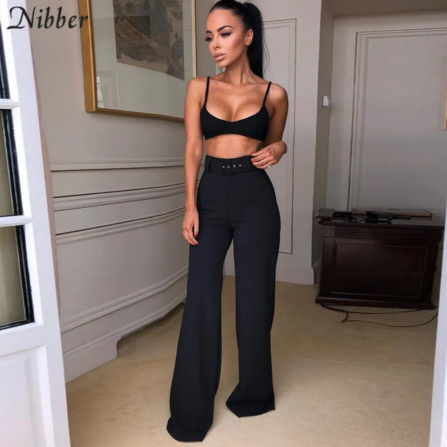 Nibber office ladies Elegant Solid wide leg pants women 2019 spring autumn high street casual Slim Soft pants femme black mujer Nibber office ladies Elegant Solid wide leg pants women 2019 spring autumn high street casual Slim Soft pants femme black mujer