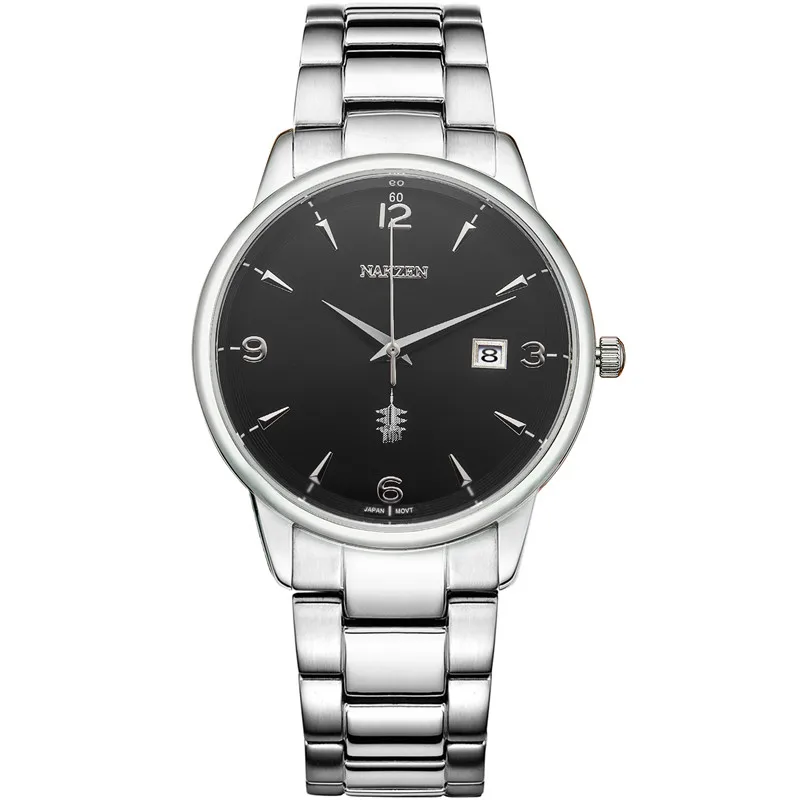 black and white NAKZEN классические наручные часы бренд роскошные кварцевые мужские часы водонепроницаемые часы мужские повседневный спортивный крутой подарок подарок Relogio Masculino - Цвет: black and white