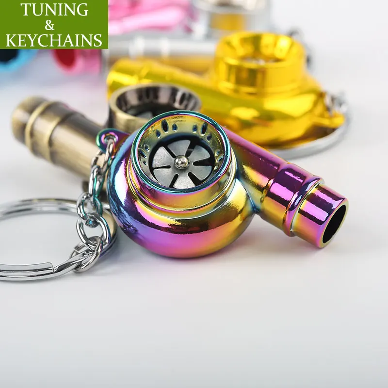 

5 PCS/Lot Whistle Sound Turbo Turbine Turbocharger Sleeve Bearing Keychain Keyring Key chain Keyfob Car Auto Tuning