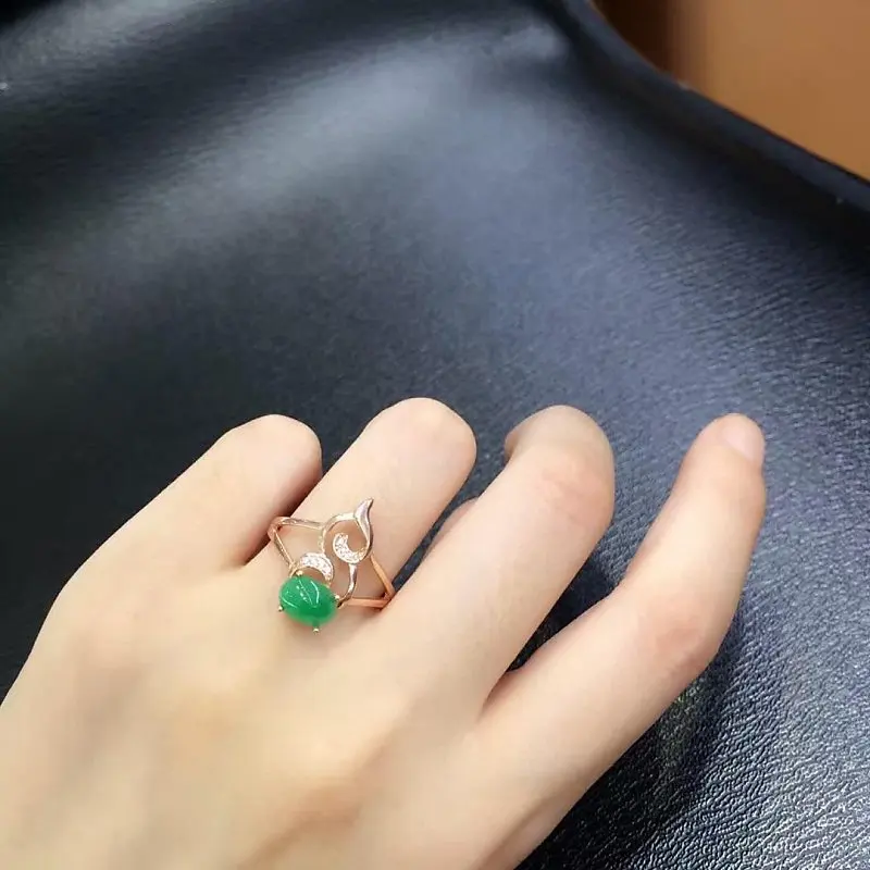 

Qi Xuan_Trendy Jewelry_Colombia Green Stone Gourd Rings_Rose Gold Color Colombia Green Stone Woman Rings_Factory Directly Sales