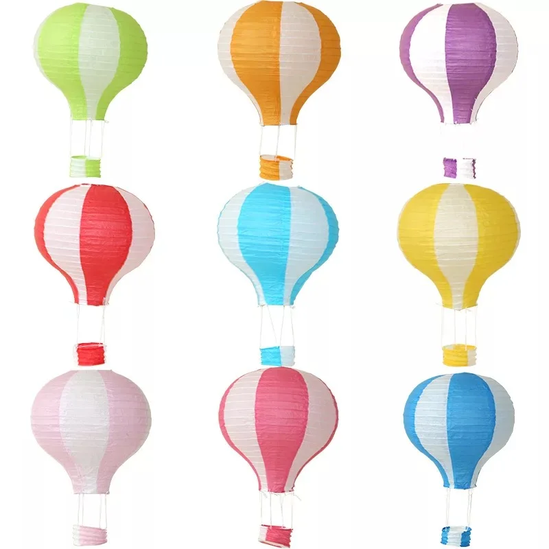 

5pcs/lot 12'' 30cm Multi-color Hot Air Balloon Paper Lanterns For Wedding Party Kids Bithday Baby Shower Window Decoration