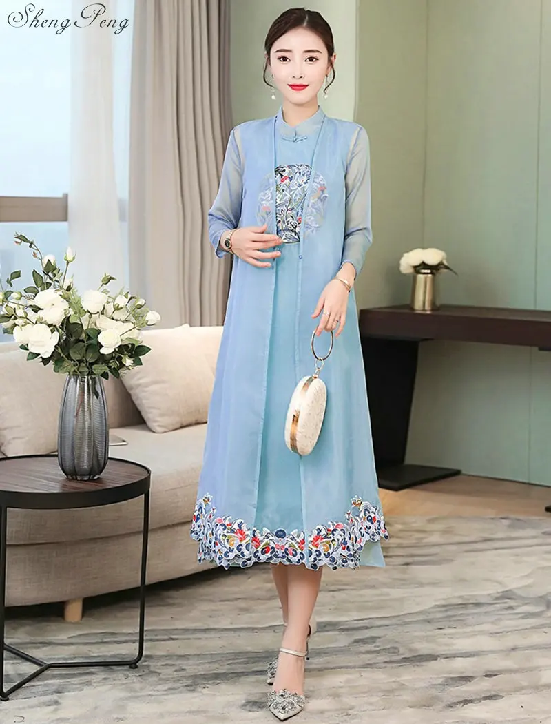 Ao Dai традиционное китайское длинное платье для женщин cheongsam Элегантное Длинное платье в китайском стиле платье для женщин CC608