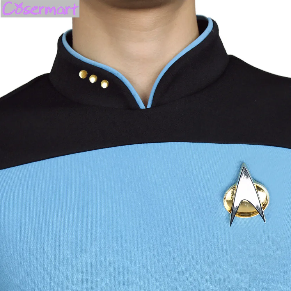 Star Trek TNG The Next Generation Red Yellow Blue Shirt Uniform Cosplay Costume For Men Coat Halloween Party (5)