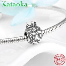 2018 mode 925 argent Sterling cool roi Lion avec des perles de mode couronne Fit Original