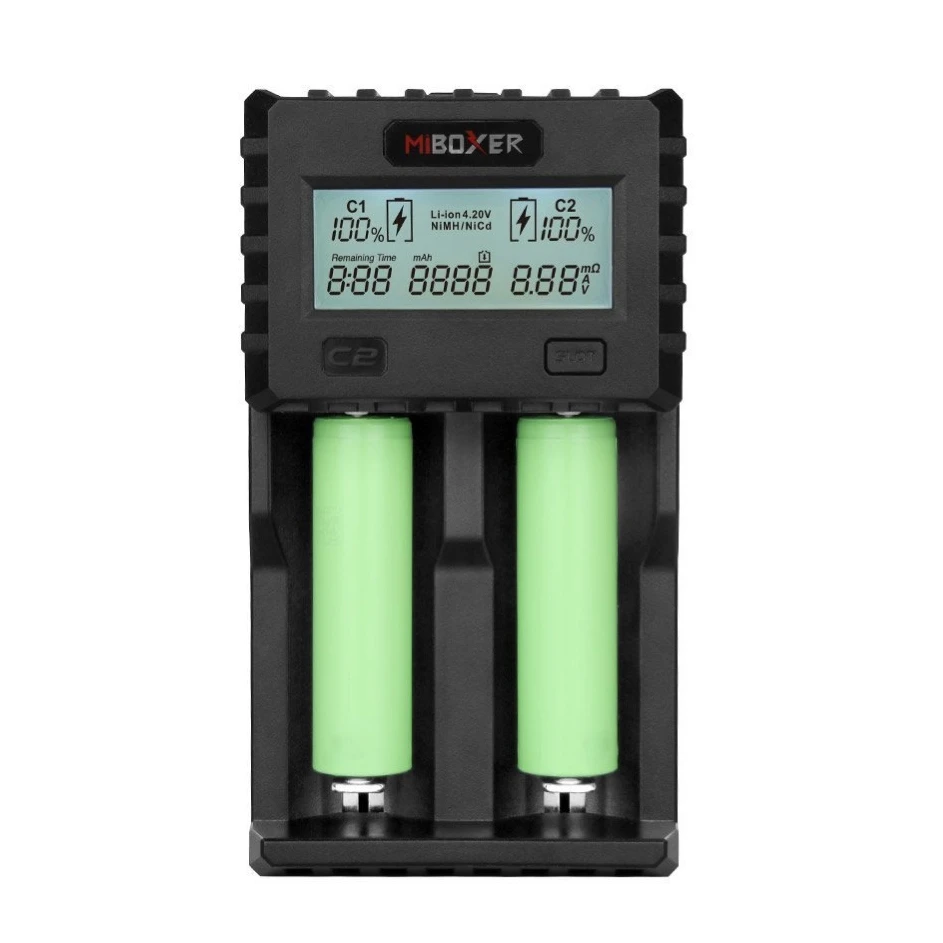 Miboxer C2 3000 зарядное устройство 2 слотный ЖК экран 1.5A/слот с США настенное кабель для
