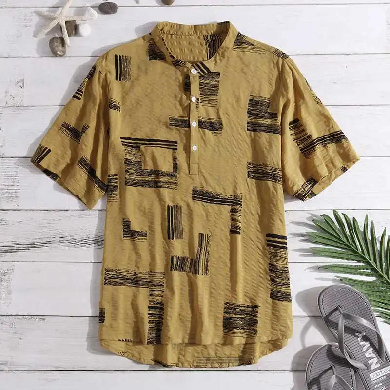2019 шикарные Camisa мужские рубашки плиссированные Дизайнерские повседневные рубашки тропические футболки мужские топы Свободная блуза Chemise