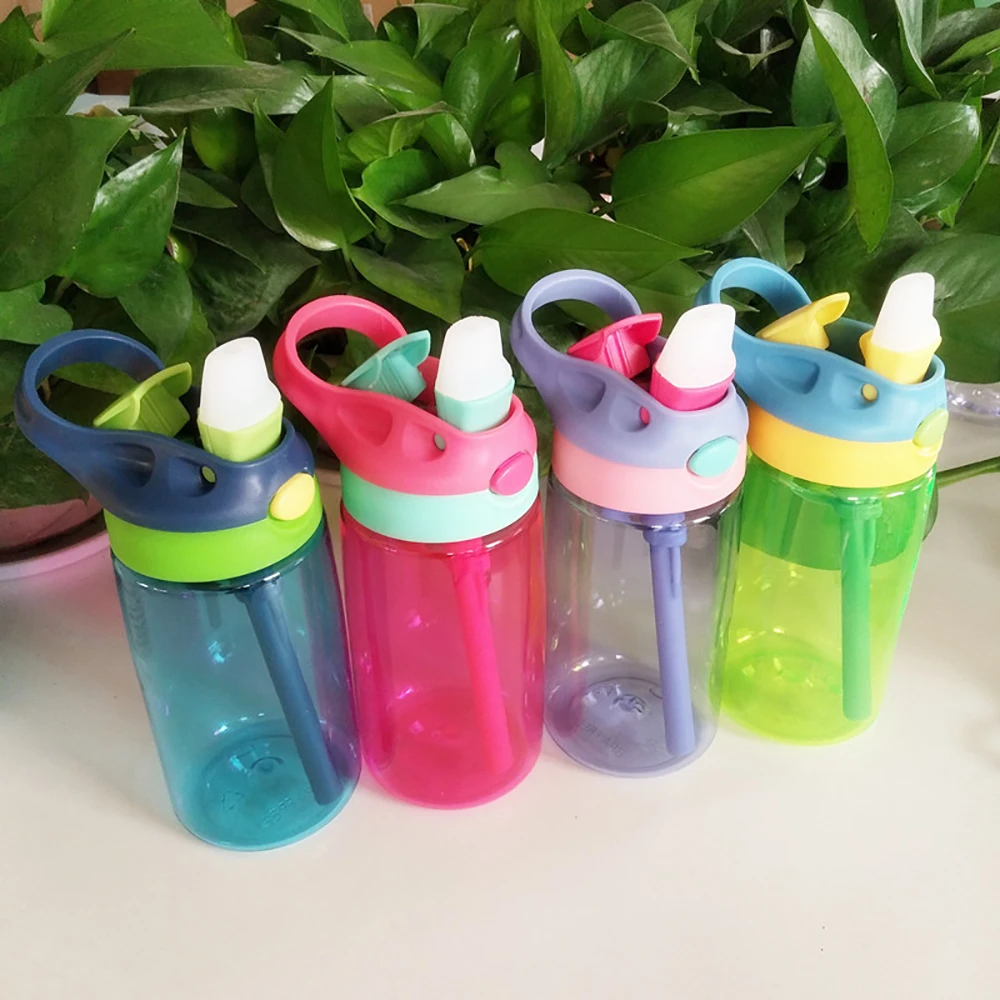 480ml Water Bottle With Straw Kids Bottles Plastic Drinking Bottles for