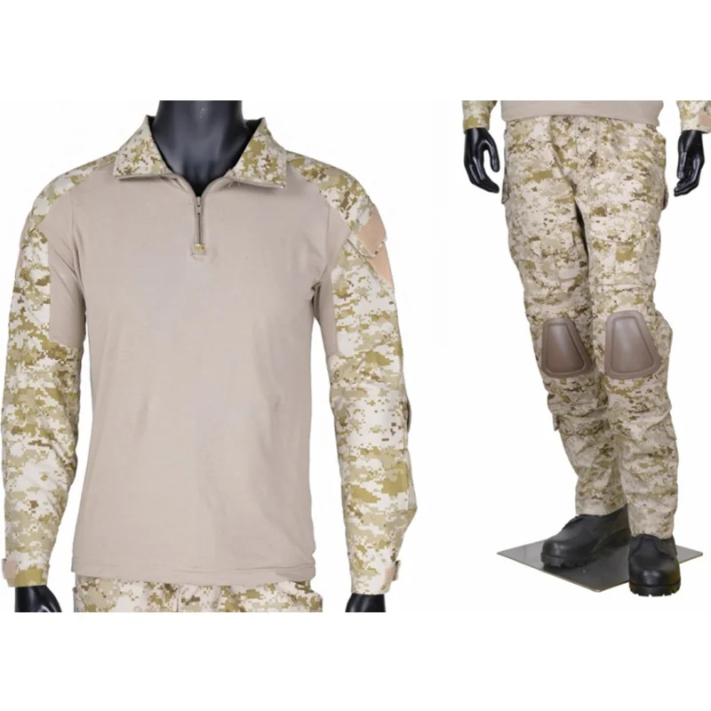 CQC Тактический Airsoft Армия Combat Uniform BDU рубашки и брюки набор Gen2 камуфляж Открытый Пейнтбол Охота Digi-Desert