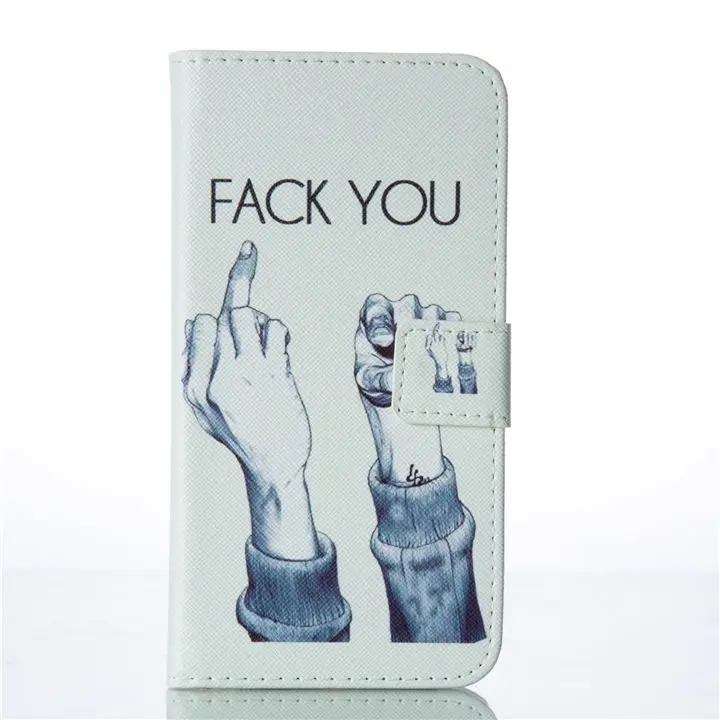 Fack You Чехол-книжка для телефона чехол для samsung Galaxy S9 S8 S7 S6 A6 плюс j3 j5 j7 Мода года кошелек с собакой карманом для карт флип-чехол Fundas DP26G - Цвет: Fack You