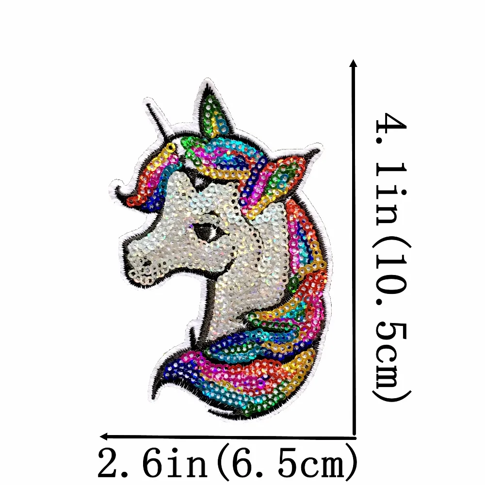 

5Pcs/lot New Arrival Colorful Sequins Unicorn Patch for Clothes Iron on Parches DIY Accessories DIY Sewing Decoration Applique