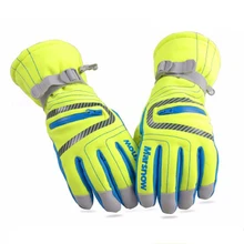 Детские лыжные перчатки для сноуборда для мальчиков и девочек, теплые перчатки для езды на мотоцикле, водонепроницаемые длинные перчатки для мужчин