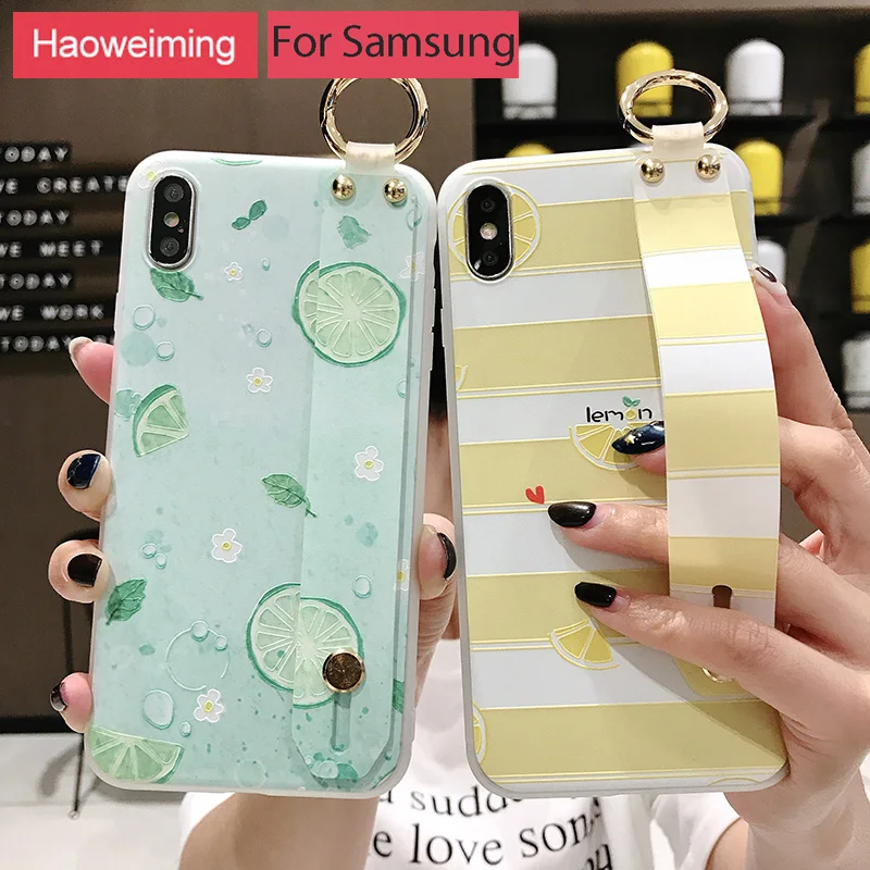 Чехол с ремешком на запястье для samsung Galaxy S9 S8 S10 Plus S10E Note 8 9 A20 A30 A40 A50 A60 A70 чехол