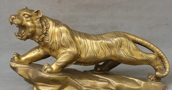 

zmrui wholesale factory 18" China Chinese Pure Brass 12 Year Zodiac FengShui Wealth Fu Tiger Statue 25% off