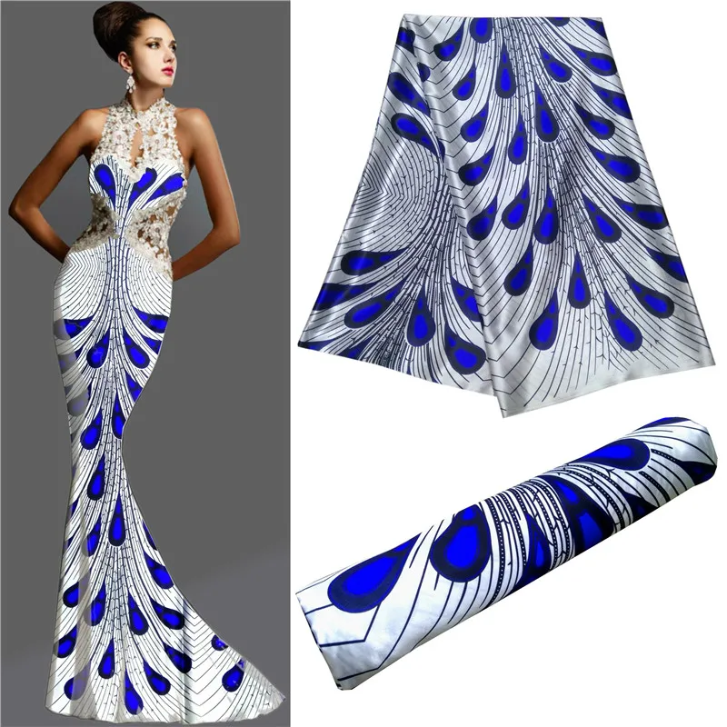 

silk satin fabric high quality 2018 Digital print fabric wholesale soft fabric for dress african print fabrics 5yard per lot