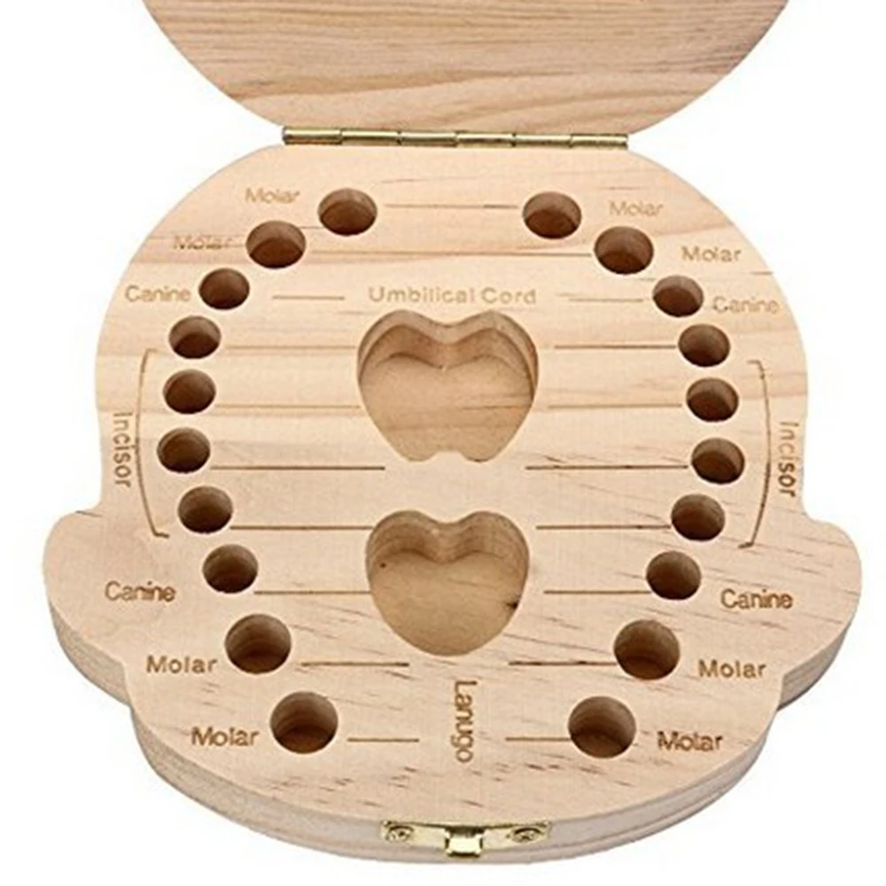 1 stück Holz Kinder Baby Zahn Box Organizer Milch Zähne Holz Lagerung Box Junge Mädchen Sparen Zähne Erste Halter Andenken drop verschiffen
