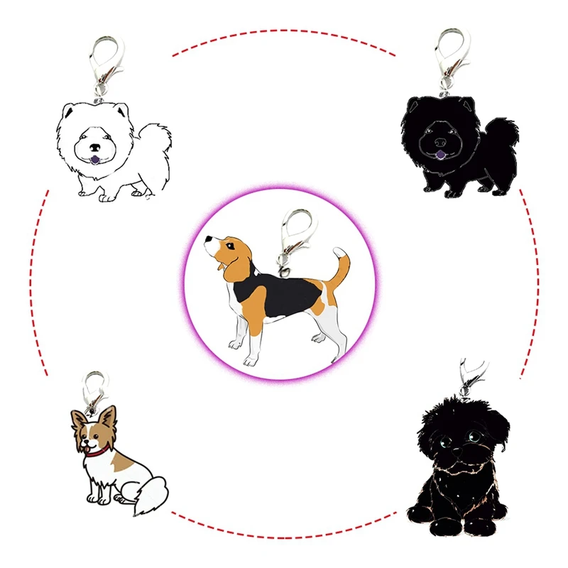 

French Bulldog German Shepherd Dog Keychain Key Rings Pet Identity Tag ID Card hanging Accessory Collar Mini Pet Pendant