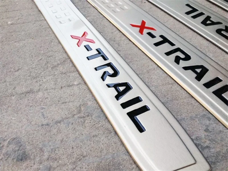 Pegatinas de puerta de ABAIWAI con tapa de puerta de logotipo negro rojo para Nissan x-trail Guard partes de interiores de coche estilo de accesorios