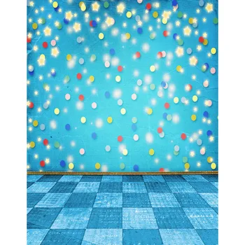

Blue color shining spot newborn backdrop computer printed digital backgrounds for photo studio 5X7ft