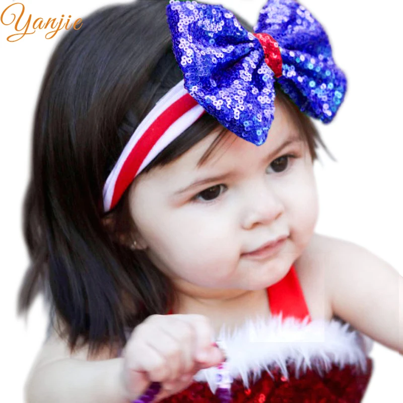 Для девочек 4th of July повязка на голову для 2021 День Независимости аксессуары волос