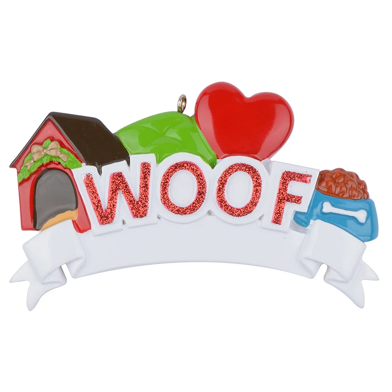 

MEOW WOOF Cat Dog Polyresin Personalized Pet Christmas Tree Ornaments For Holiday Keepsake Gift Home Party Decoration