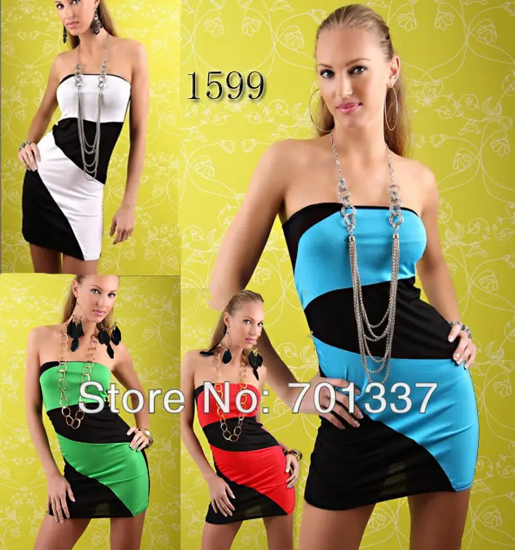 Ladies Sexy Blue Mini Dress Club Wear Evening Dresse R1599