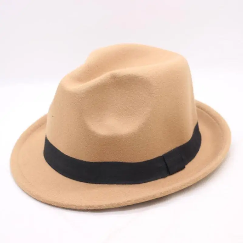 

Artificial wool Fedora Hat Derby Fedoras Cap Felt Billycock Hats Winter Fashion Bowler Headwear Fedora Trilby Hats Man's Cap