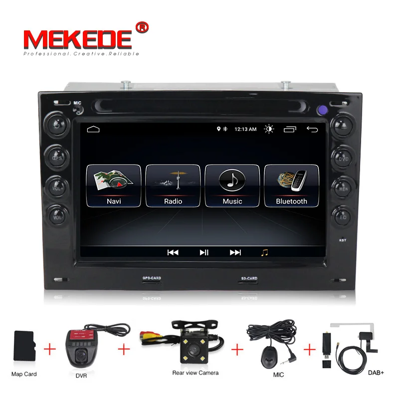 MEKEDE HD 4 ядра 7 ''2 Din Android 8,1 dvd-плеер автомобиля для Renault Megane 2 ii 2006 2007 2008 2009 радио gps-навигатор RDS 1024*600 - Цвет: DVD CAMERA DVR DAB