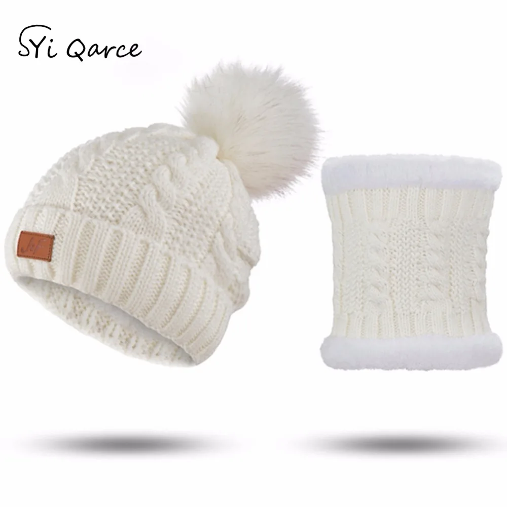

SYi Qarce 2 Pcs/set Women Warm Winter Knitted Hat with Scarf Set Comfortable Outdoor Sprorts Scarf with Cap for Women NT028-33