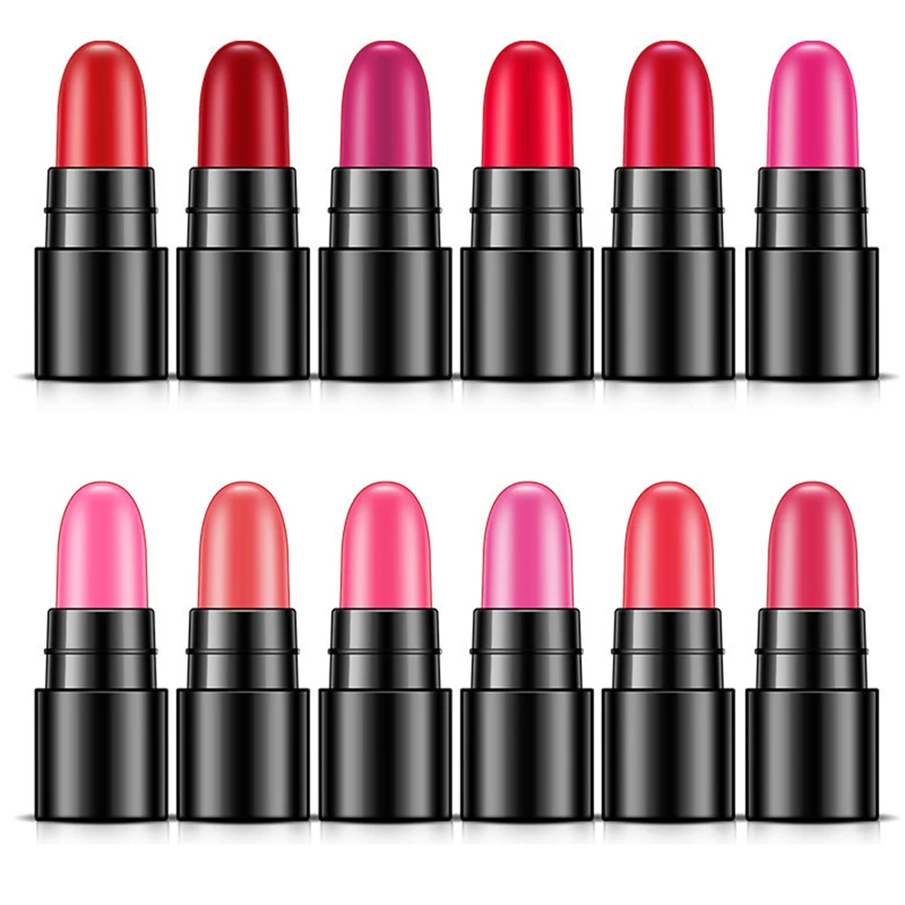 

12pcs Mini Moisturizer Matte Lipstick Hot Sexy Colors Red Pink Lip Paint Lipsticks Waterproof Long Lasting Lip Stick Makeup Tool