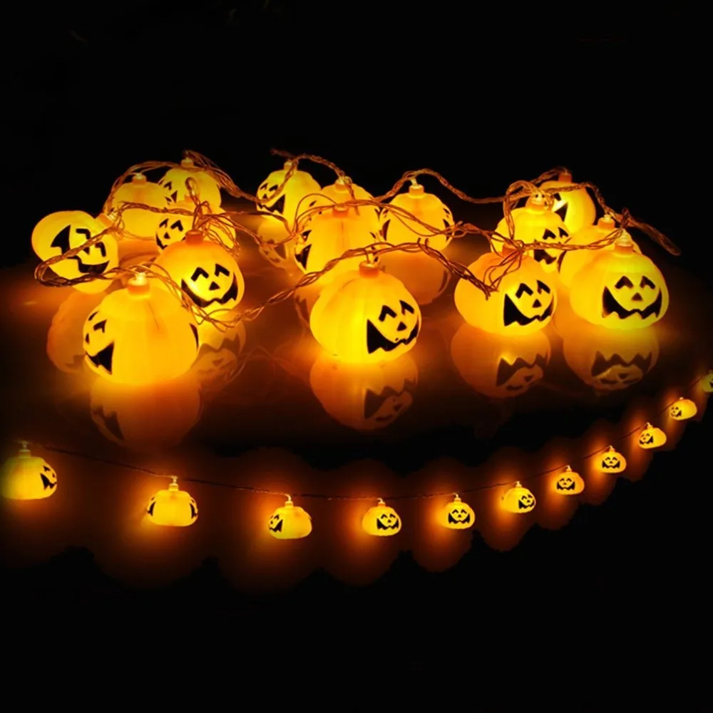 Battery Powered 3D Jack O Lantern Pumpkin 20 LED String Lights