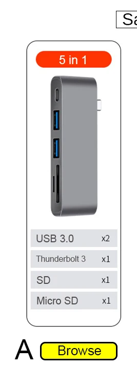 4K usb-хаб Зарядное устройство USB 3,0 Алюминиевый Usb C концентратор HDMI Тип C концентратор разветвитель адаптер TF Micro SD кард-ридер для Macbook Pro 6 портов