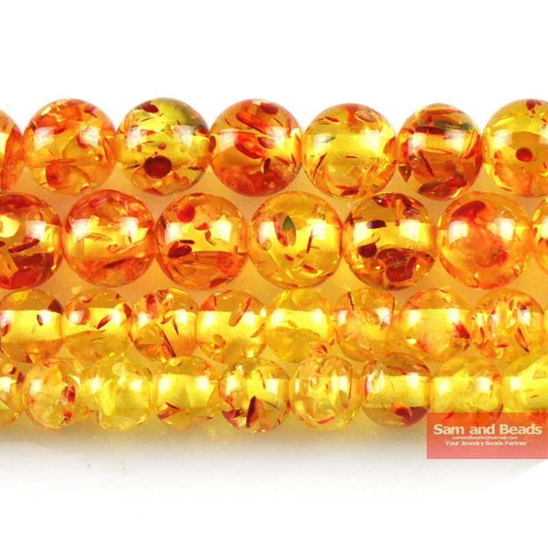 

Free Shipping Synthetic Red Ambers Round Loose Beads 16" Strand 8 10 12MM Pick Size For Jewelry Making RAB01