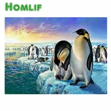 Полный квадратный/круглый дрель 5D DIY на заказ Алмазная картина "животное Пингвин" 3D вышивка крестиком 5D домашний декор подарки