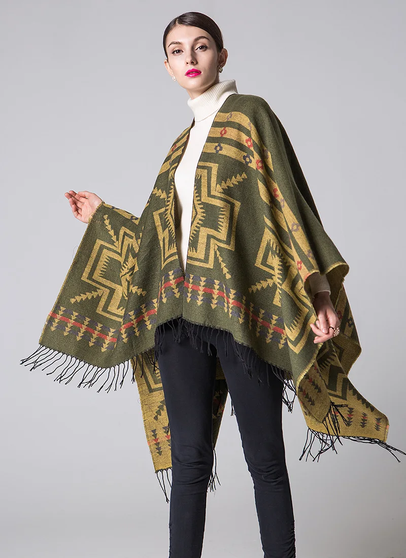 FXAASS новая осенняя/зимняя шаль модное народное пончо женский шарф Роскошные клетчатые кашемировые шарфы теплые пашмины