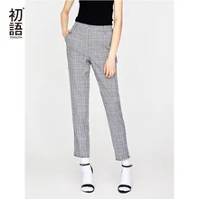 Toyouth New Autumn Plaid Women Pants Casual Formal Office Ladies Trousers Straight Korean Stylish Pantalones Mujer