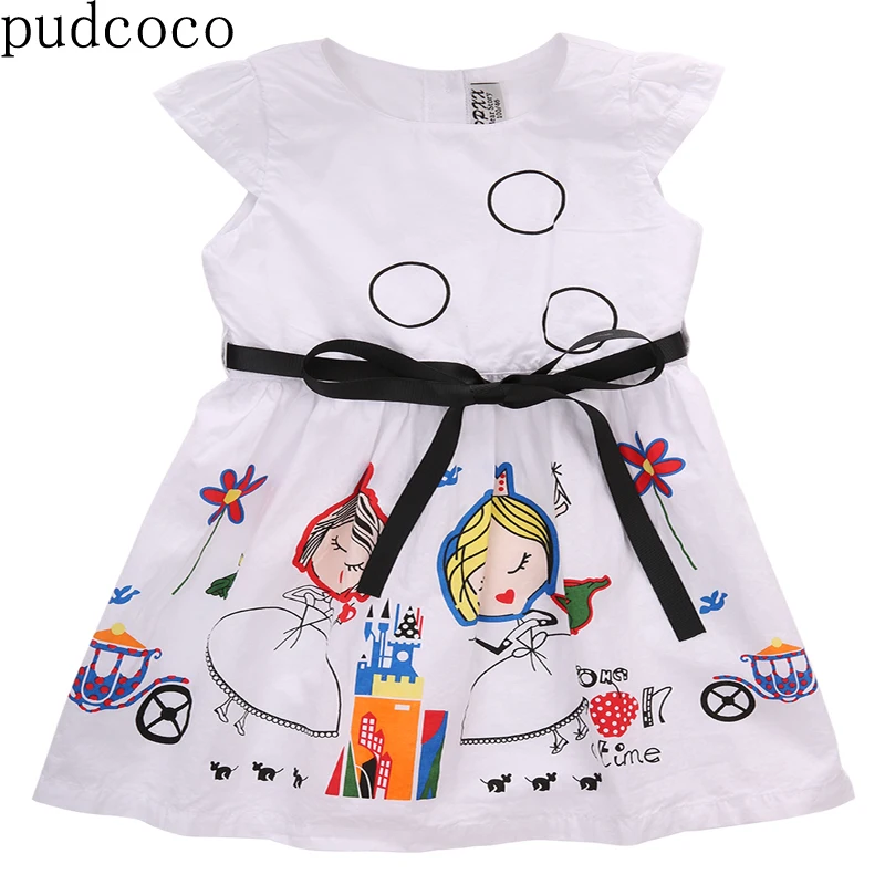

US STOCK Summer Baby Kid Girls children dress White Cotton Little Flower Dress Toddler Princess Party Casual Tutu Floral Dress