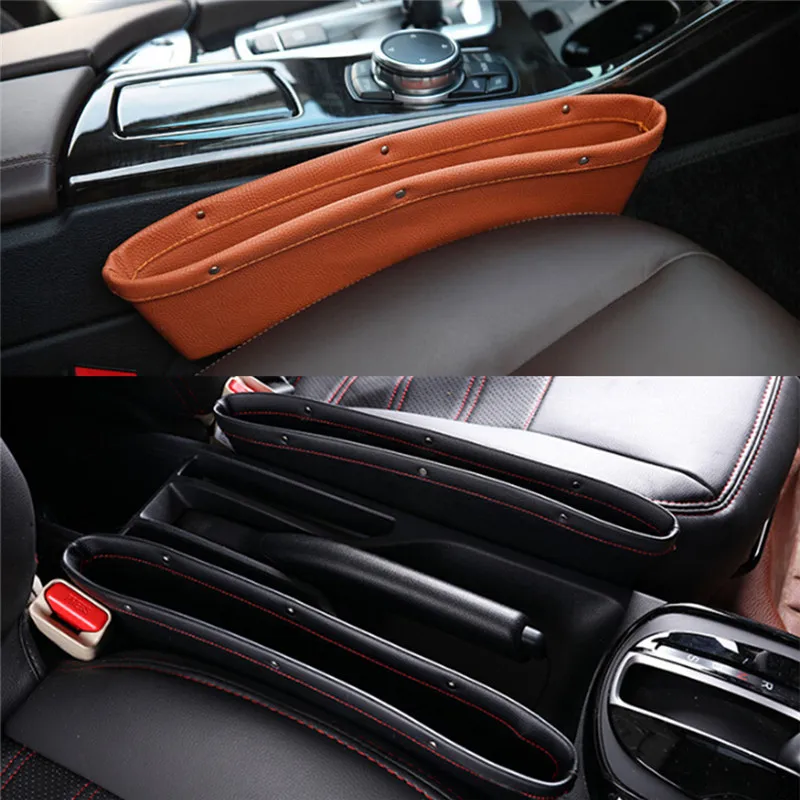 

1Pcs Leather Car IPocket Box Caddy Car Seat Gap Slit Pocket Storage Organizer