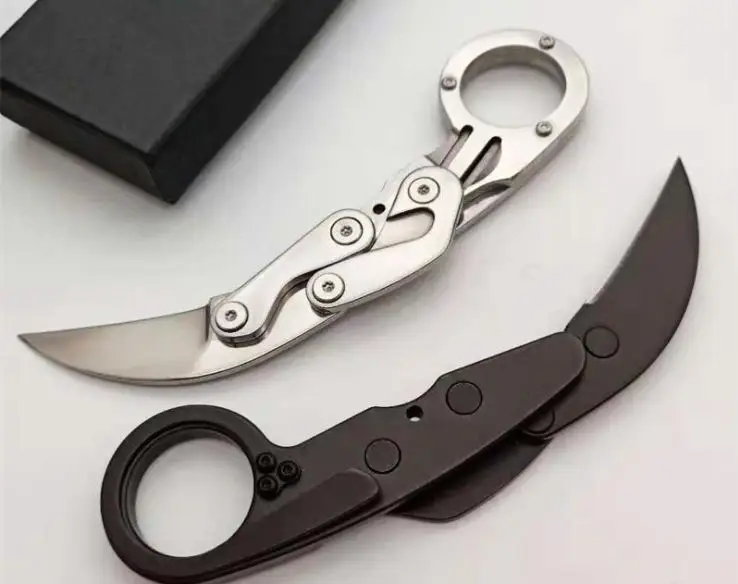 Складной нож Morphing karambit V2 механический Клинок с когтями из стали 9Cr18Mov для