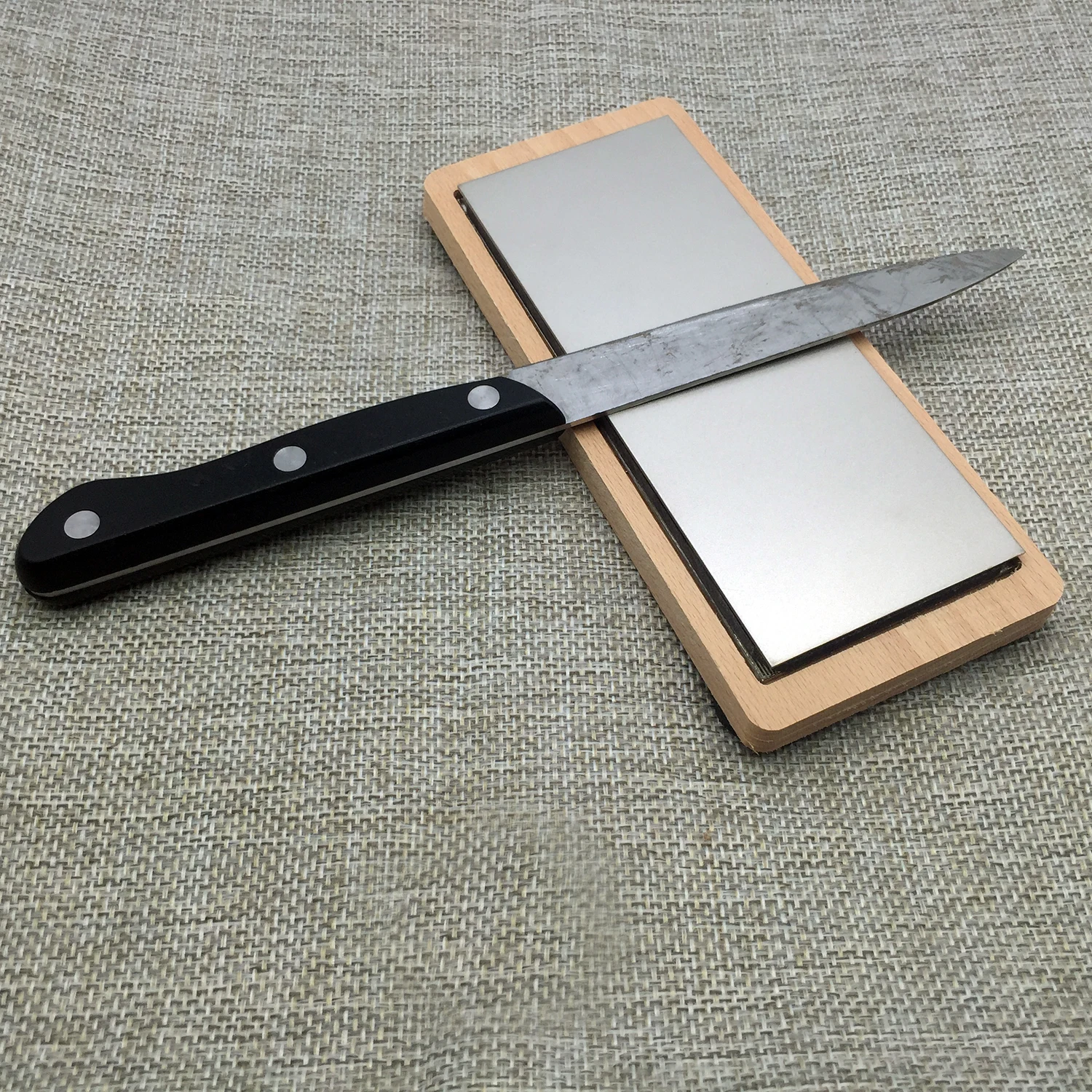 

3000# Grit Knife sharpener set diamond whetstone sharpening bar block Double face with wood base