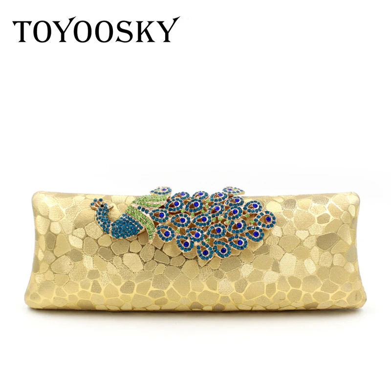 

TOYOOSKY Crystal Women Peacock Clutches Handbag Metal Evening Bags Minaudiere Ladies Party Purse Wedding Clutch Bridal Bags