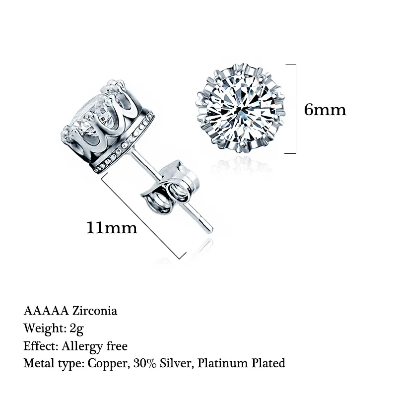 Daesar Gold Plated Earring for Women Earrings Cubic Zirconia Woman Round Red Earrings
