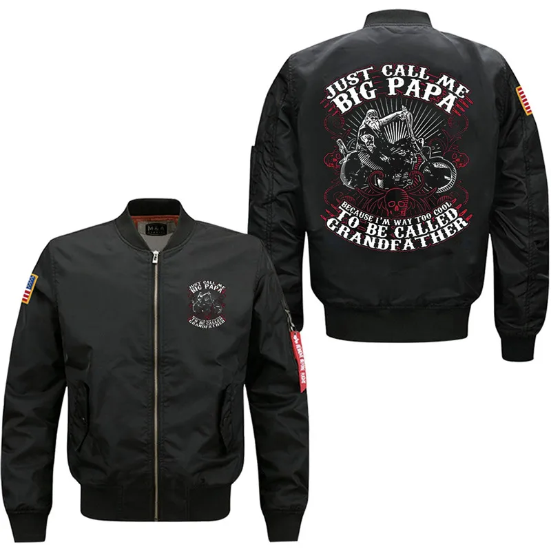 

11 DuongJust Call me A big Papa print jacket Men's Bomber Flight Jacket