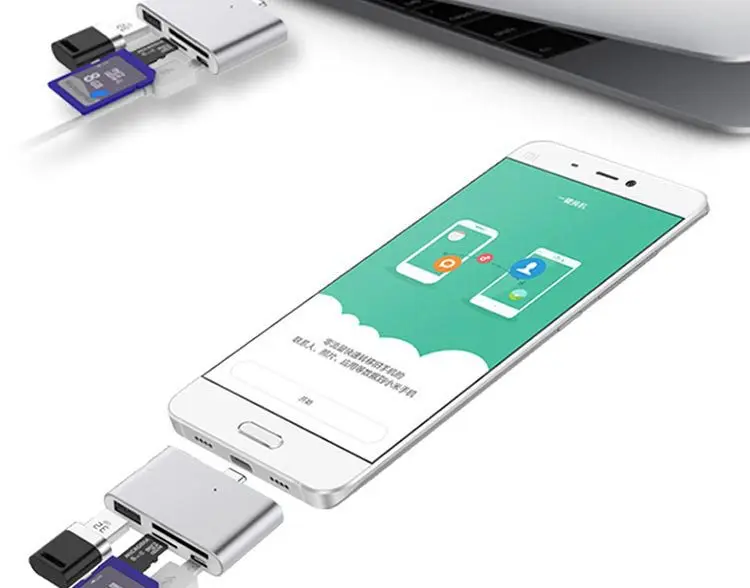 EASYA оптовая продажа OTG USB3.1 Тип-C Card Reader USB-C к USB2.0 SD Micro USB для телефона компьютер дата передачи Применение 50 шт./лот