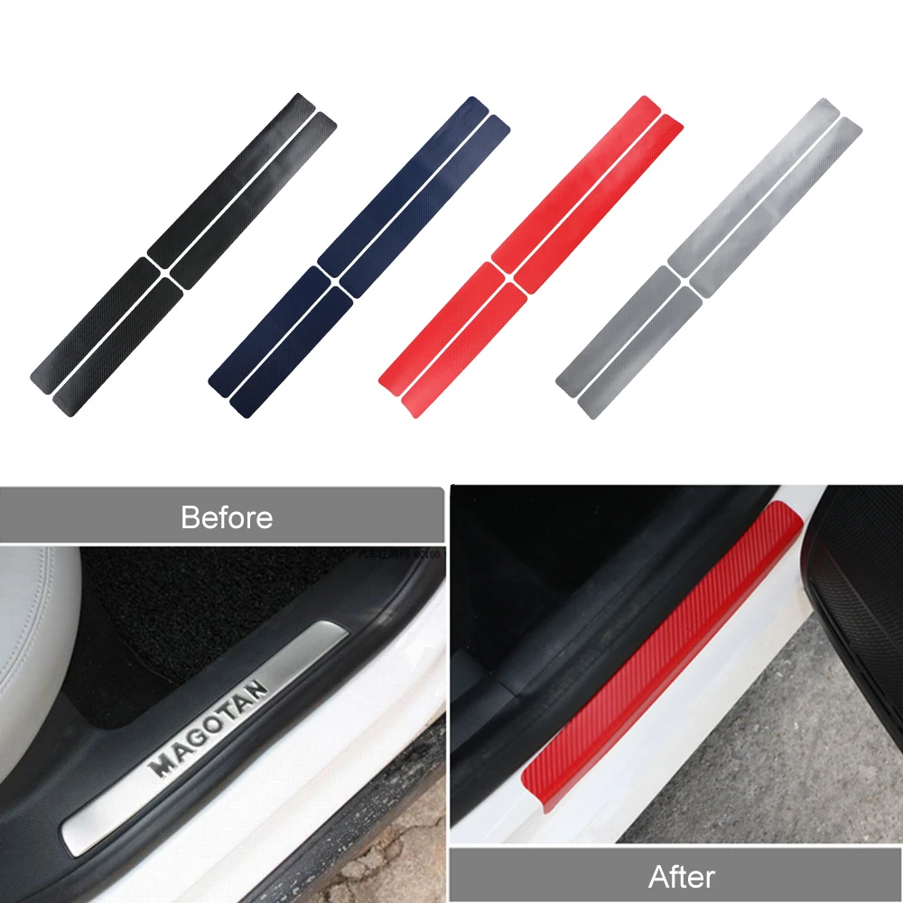 

Universal 3D Car Threshold Carbon Fiber Sticker Door Plate Anti-Kicked Scratch Protection Car Sticker Strip Carbon Fiber Film