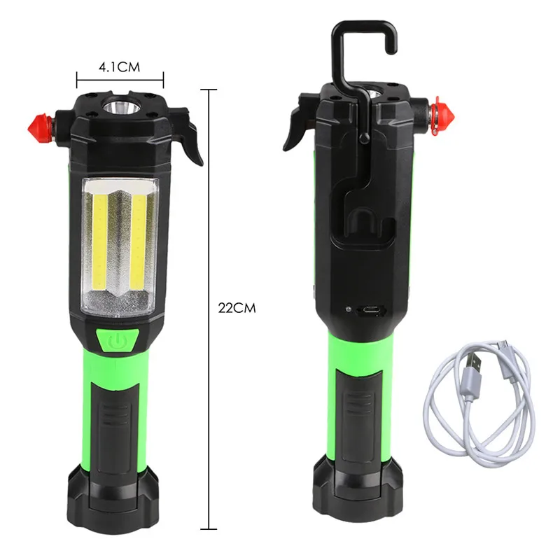 SANYI светодиодный светильник-вспышка для автомобиля аварийный инструмент Встроенный перезаряжаемый аккумулятор магнитный портативный фонарь COB светодиодный подвесной рабочий светильник