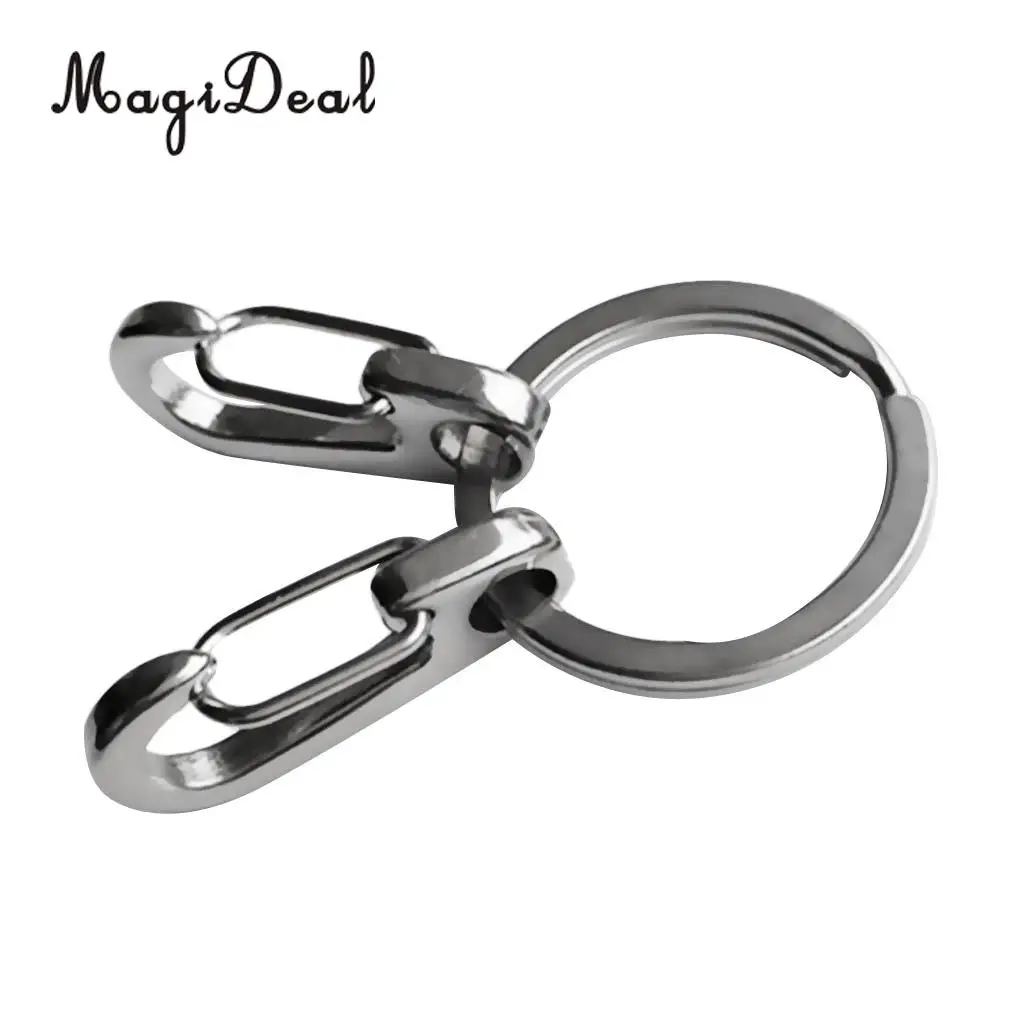 2 Pcs Stainless Steel Snorkeling Swimming Diving Quick Release Keychain Carabiner Snap Hook Quickdraw Clip with Key Chain