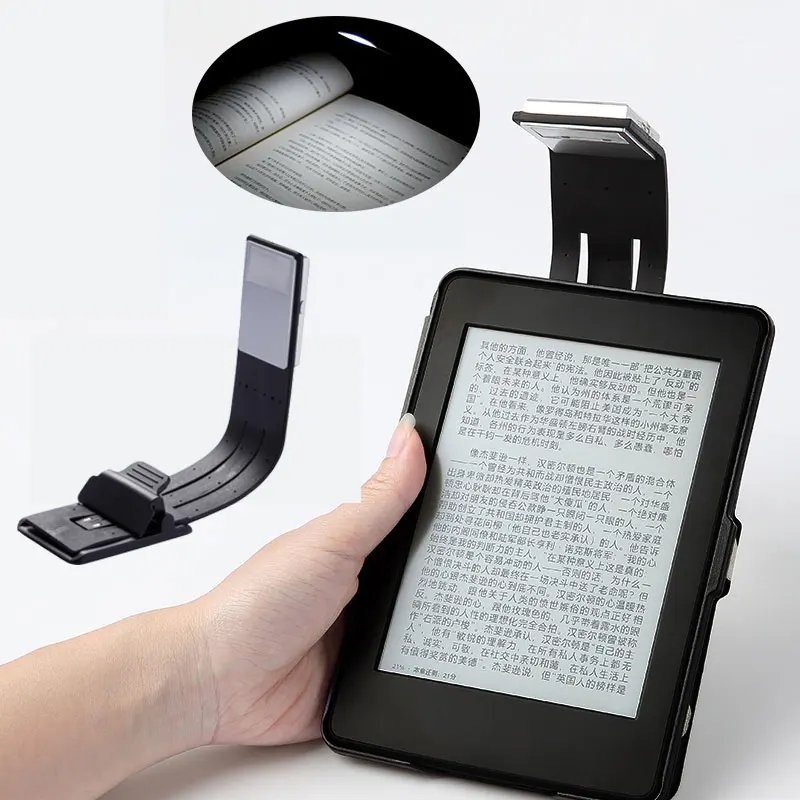 USB Led книжный светильник, перезаряжаемая электронная книга для Kindle paper power Bank, лампа для чтения, 4 интенсивности, светильник, Гибкая электронная чтение