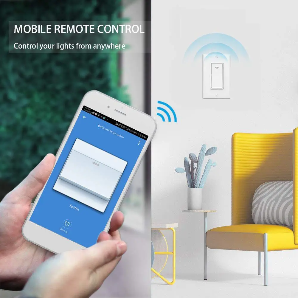 Timethinker умный Wi-Fi переключатель в-настенный таймер выключателя света модуль голосового дистанционного управления для Alexa Google Home IFTTT Smart Life APP